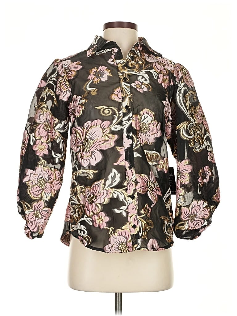 Pre-owned Boston Proper 3/4 Sleeve Blouse In Black