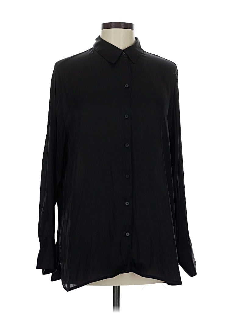 Pre-owned Old Navy Long Sleeve Blouse In Black