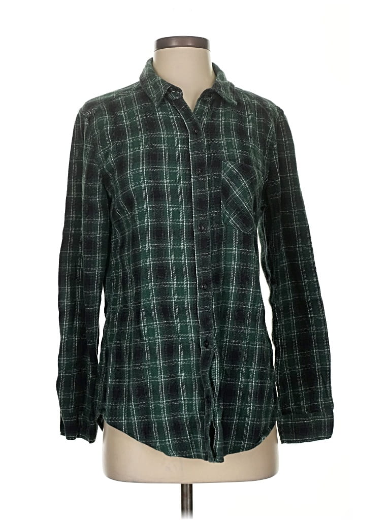 Pre-owned Abound Long Sleeve Button Down Shirt In Green