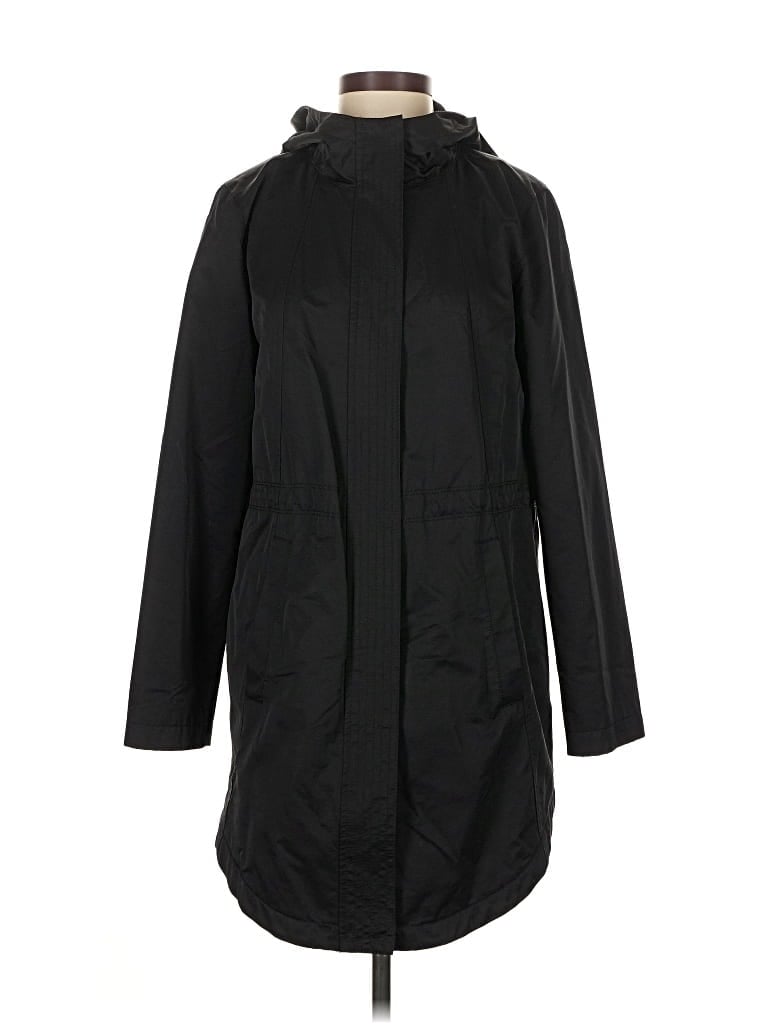 Pre-owned Eileen Fisher Raincoat In Black