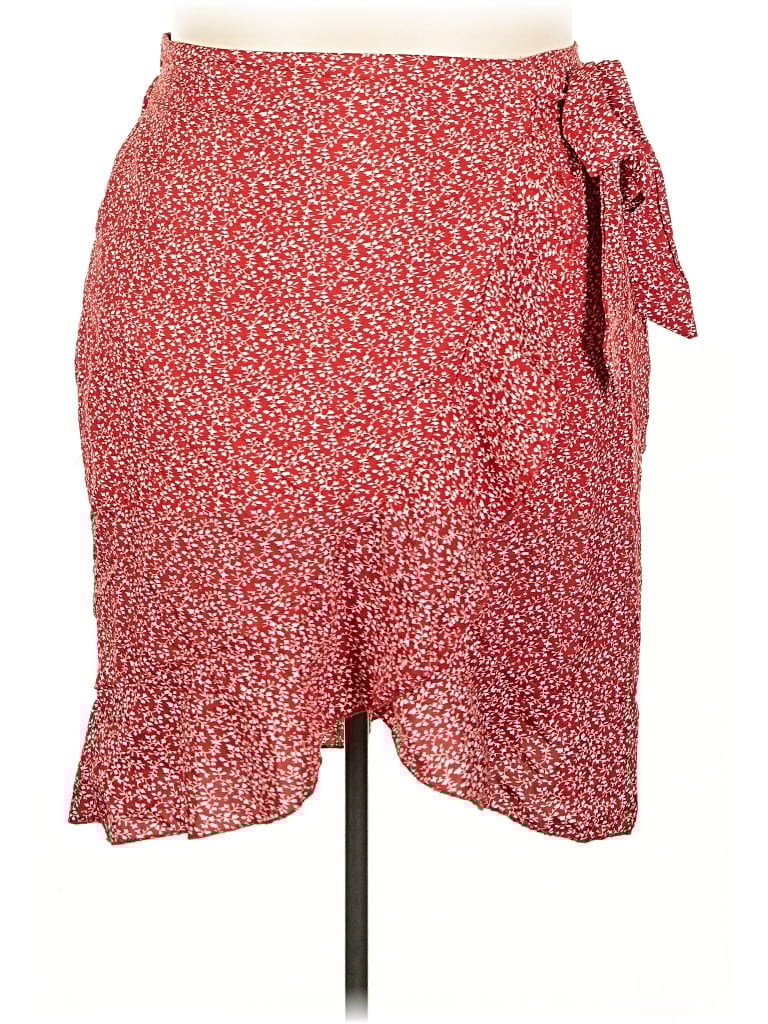 Pre-owned Shein Curve Casual Skirt In Red