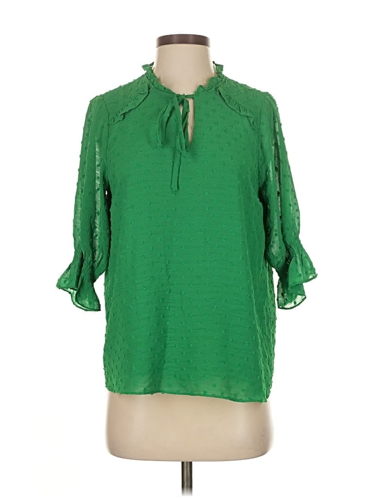 Pre-owned Cece 3/4 Sleeve Blouse In Green