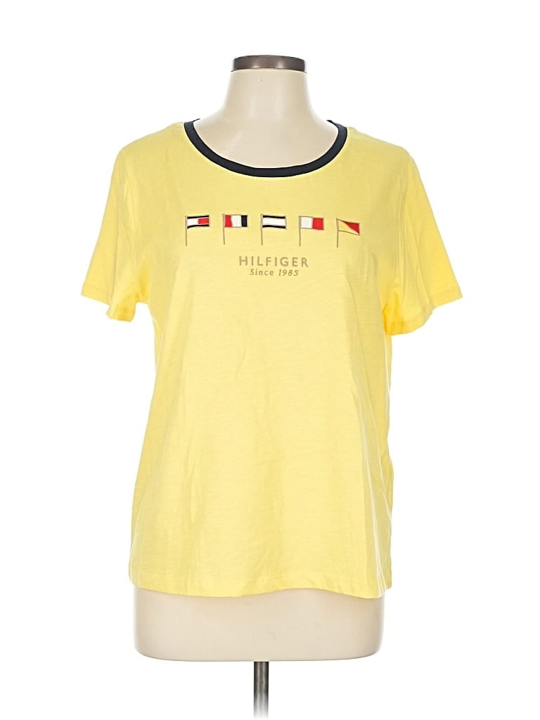 Pre-owned Tommy Hilfiger Short Sleeve T-shirt In Yellow