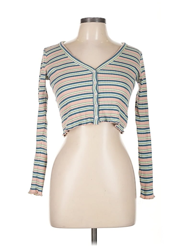 Pre-owned Wild Fable Long Sleeve Top Teal Sweetheart Neckline Tops In Blue