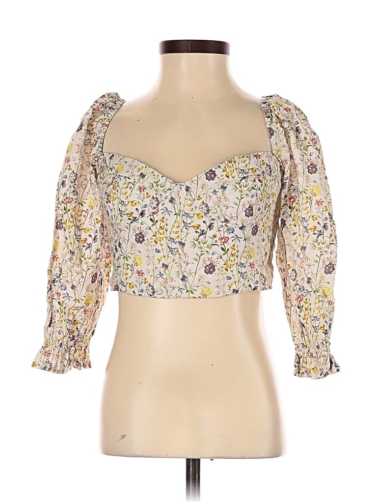 Pre-owned Wilfred 3/4 Sleeve Blouse In White