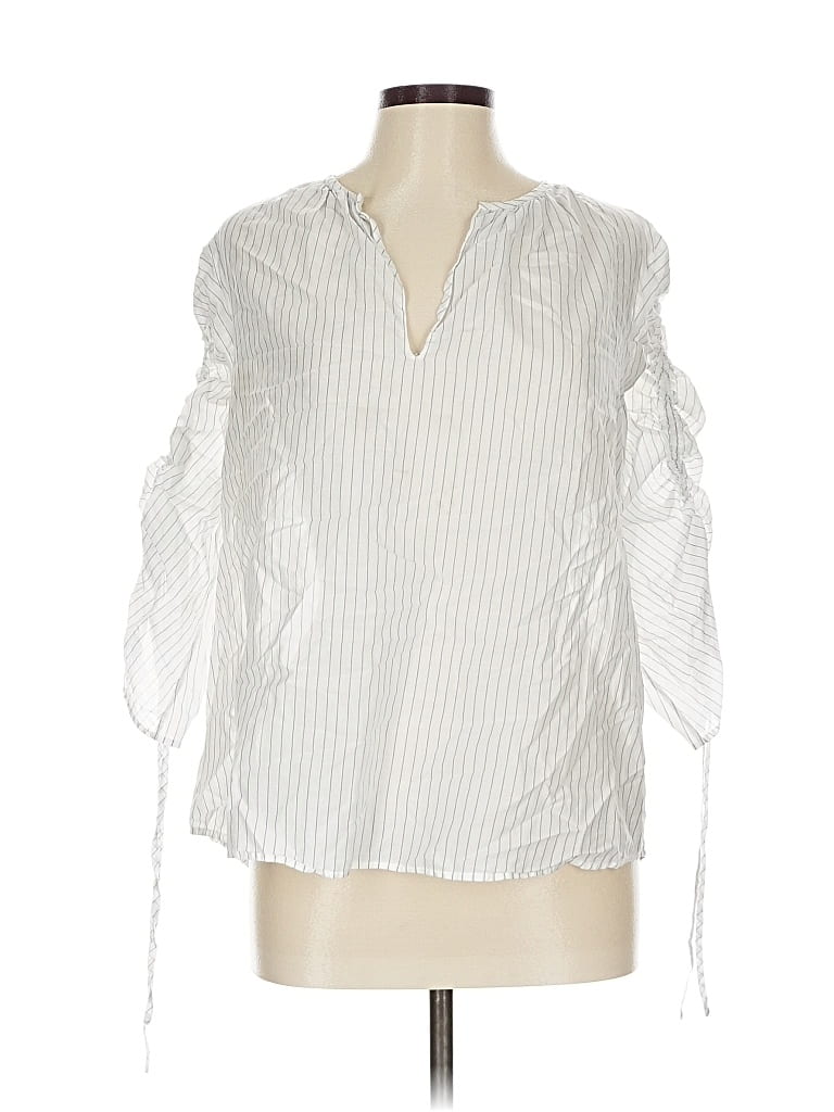 Pre-owned Nordstrom Signature 3/4 Sleeve Blouse In White