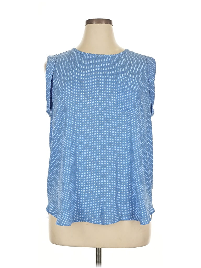 Pre-owned Ann Taylor Loft Sleeveless Blouse In Blue