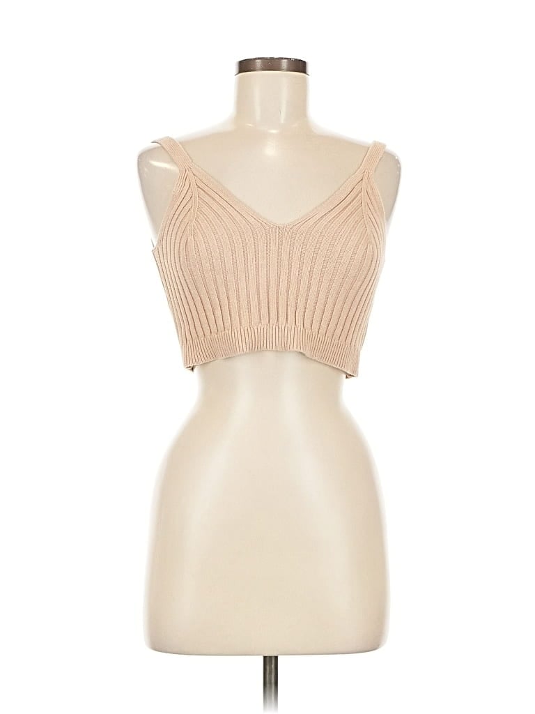 Pre-owned Aerie Tank Top Tan Strapless Neckline Tops In Brown