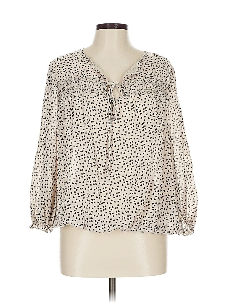 Pre-owned Max Studio 3/4 Sleeve Blouse In White