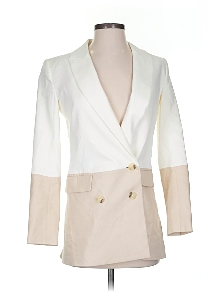 Pre-owned Something Navy Blazer Jacket In White