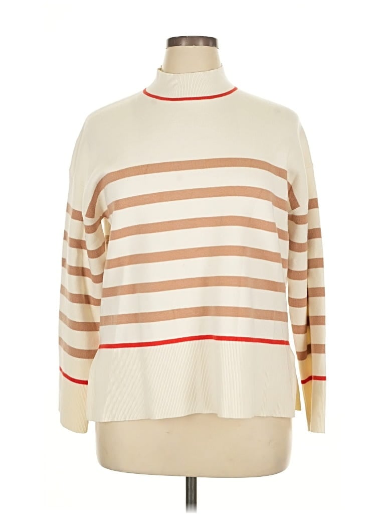 Pre-owned Tahari Turtleneck Sweater In White