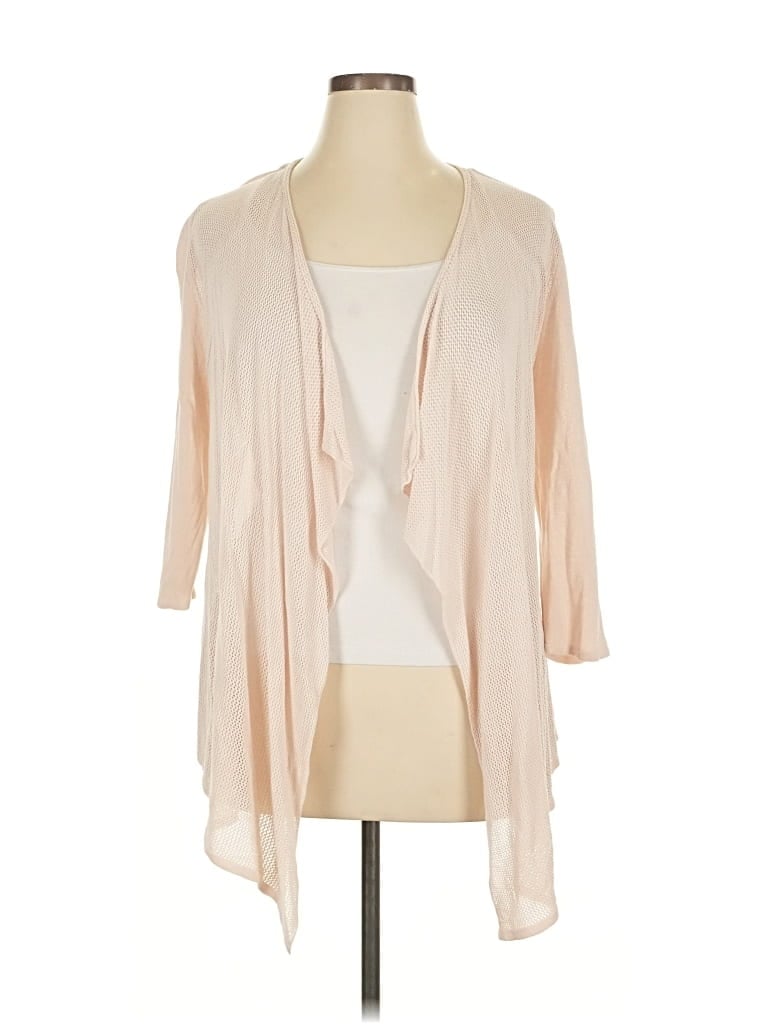 Pre-owned August Silk Cardigan Sweater In Brown