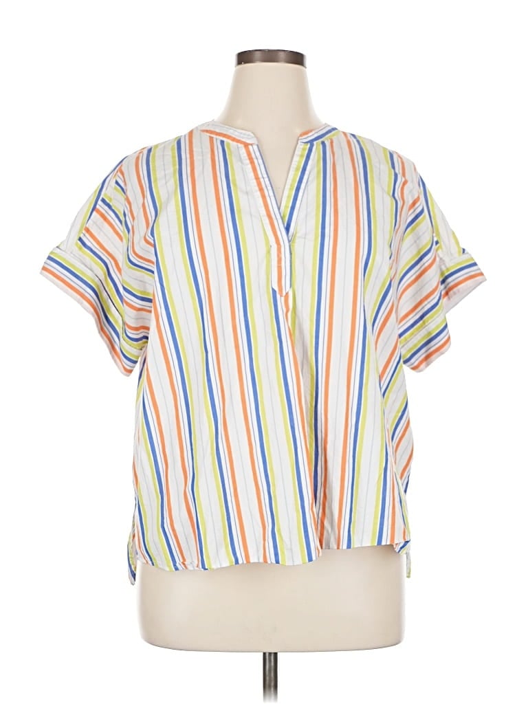 Pre-owned Tommy Hilfiger Short Sleeve Blouse In White