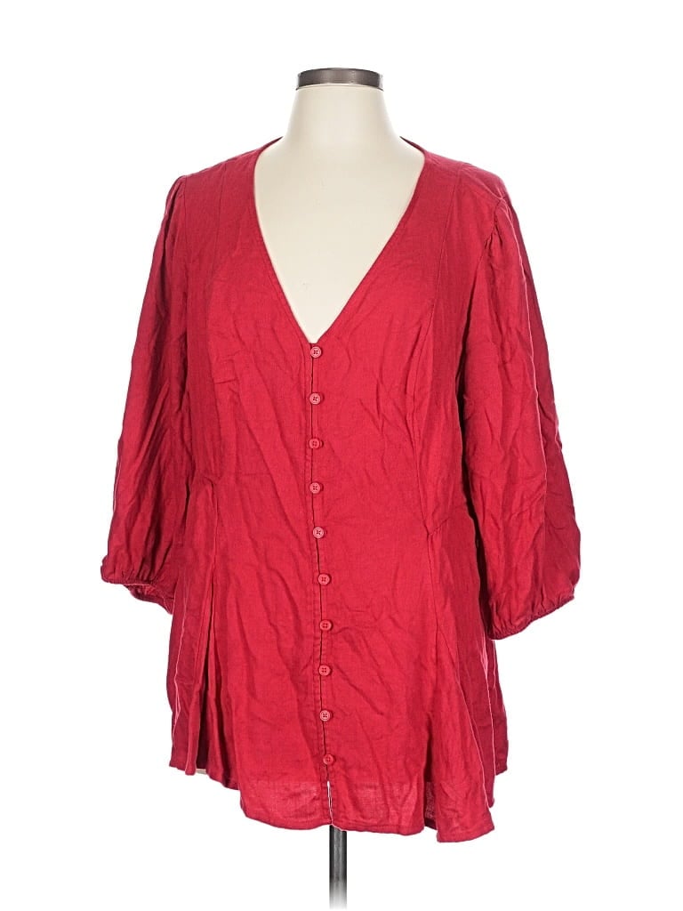 Pre-owned Torrid 3/4 Sleeve Blouse In Red