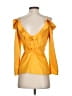 Line & Dot 100% Polyester Yellow 3/4 Sleeve Blouse Size S - photo 2