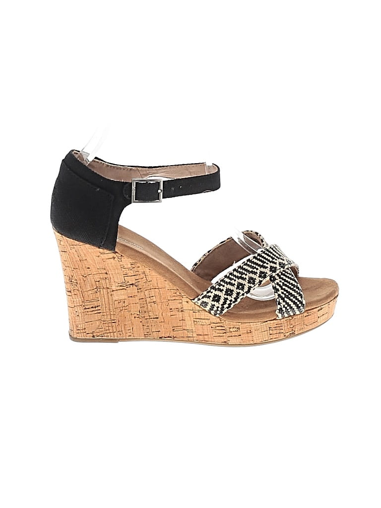 Pre-owned Toms Wedges In Black