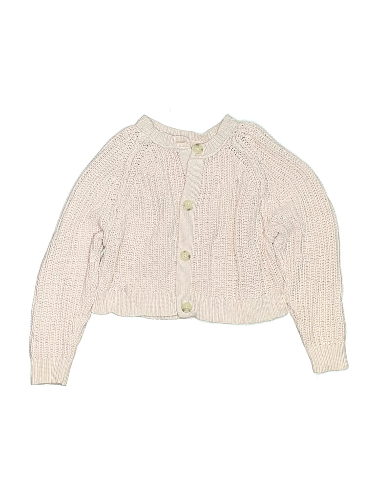 Pre-owned Cat & Jack Kids' Cardigan Sweater In White