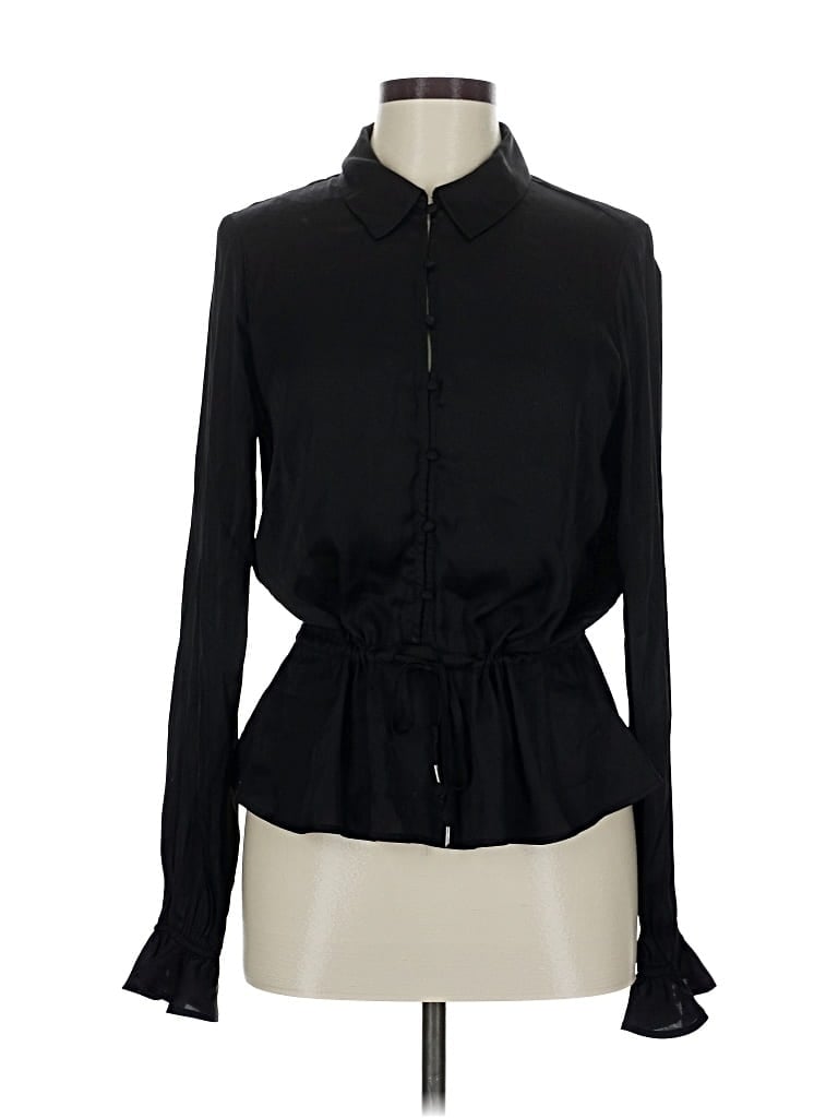 Pre-owned Paige Long Sleeve Blouse In Black