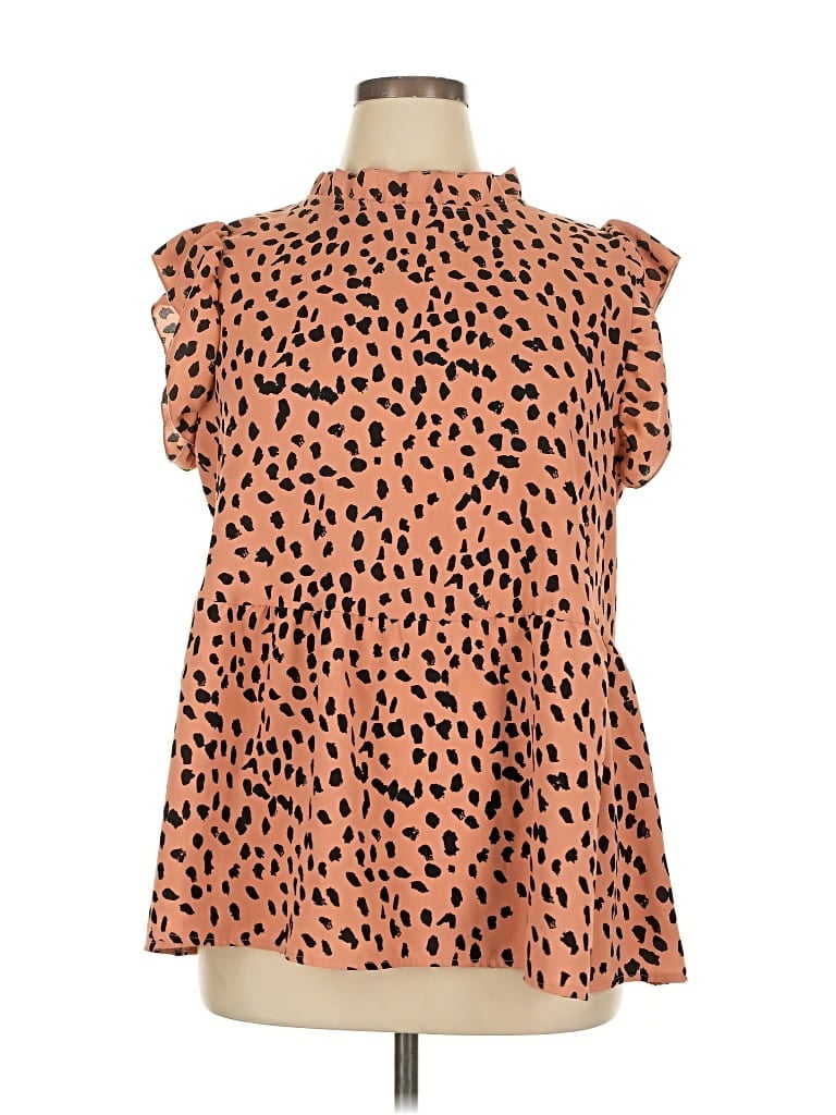 Pre-owned Angashion Sleeveless Blouse In Orange