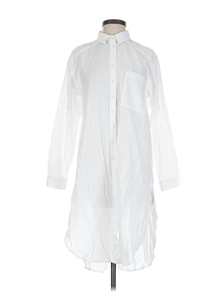 Pre-owned Maeve By Anthropologie 3/4 Sleeve Button Down Shirt In White