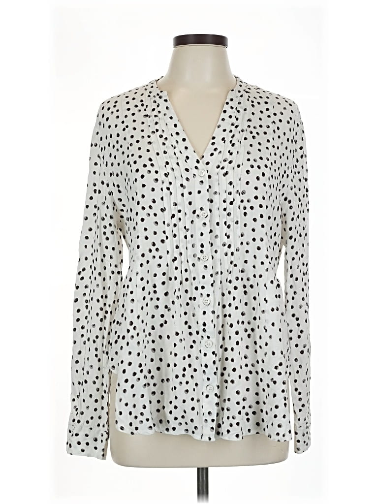 Pre-owned Assorted Brands Long Sleeve Blouse In White