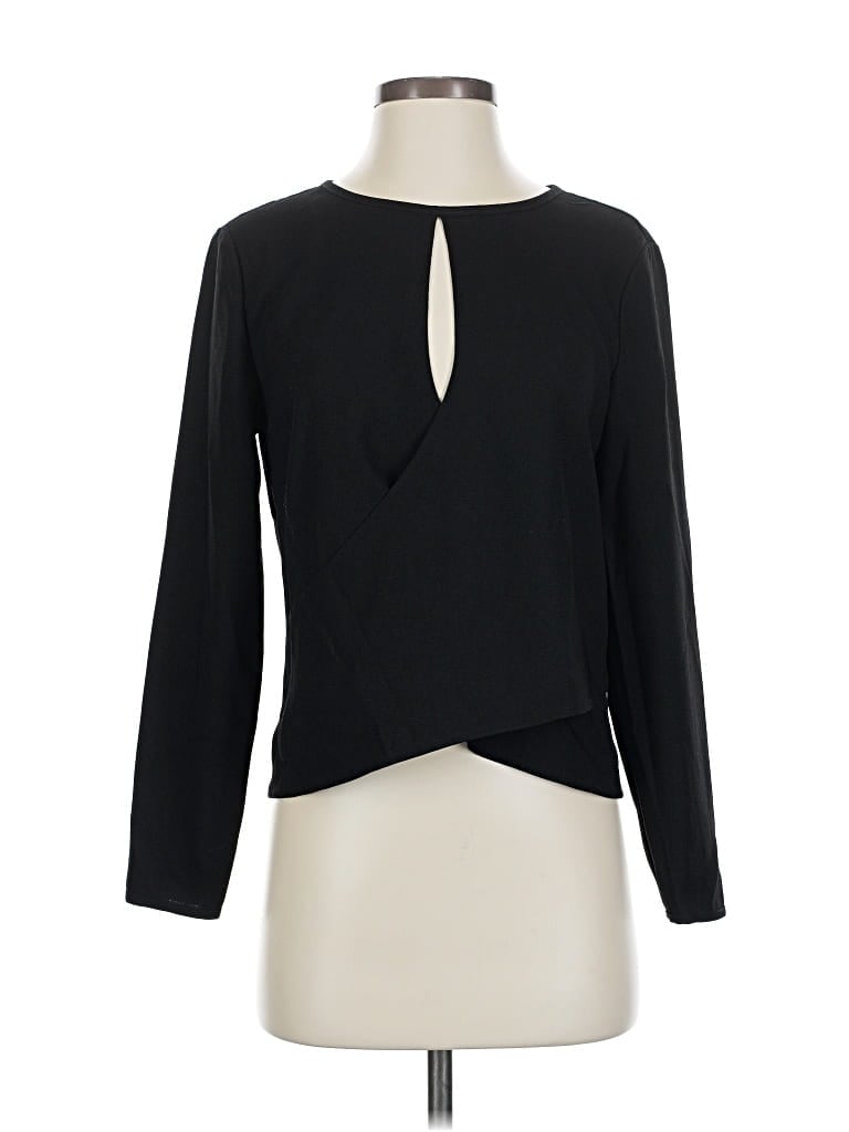 Pre-owned Club Monaco Long Sleeve Blouse In Black