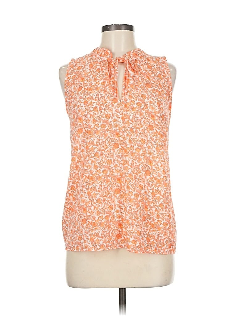 Pre-owned Ann Taylor Loft Sleeveless Blouse In Orange
