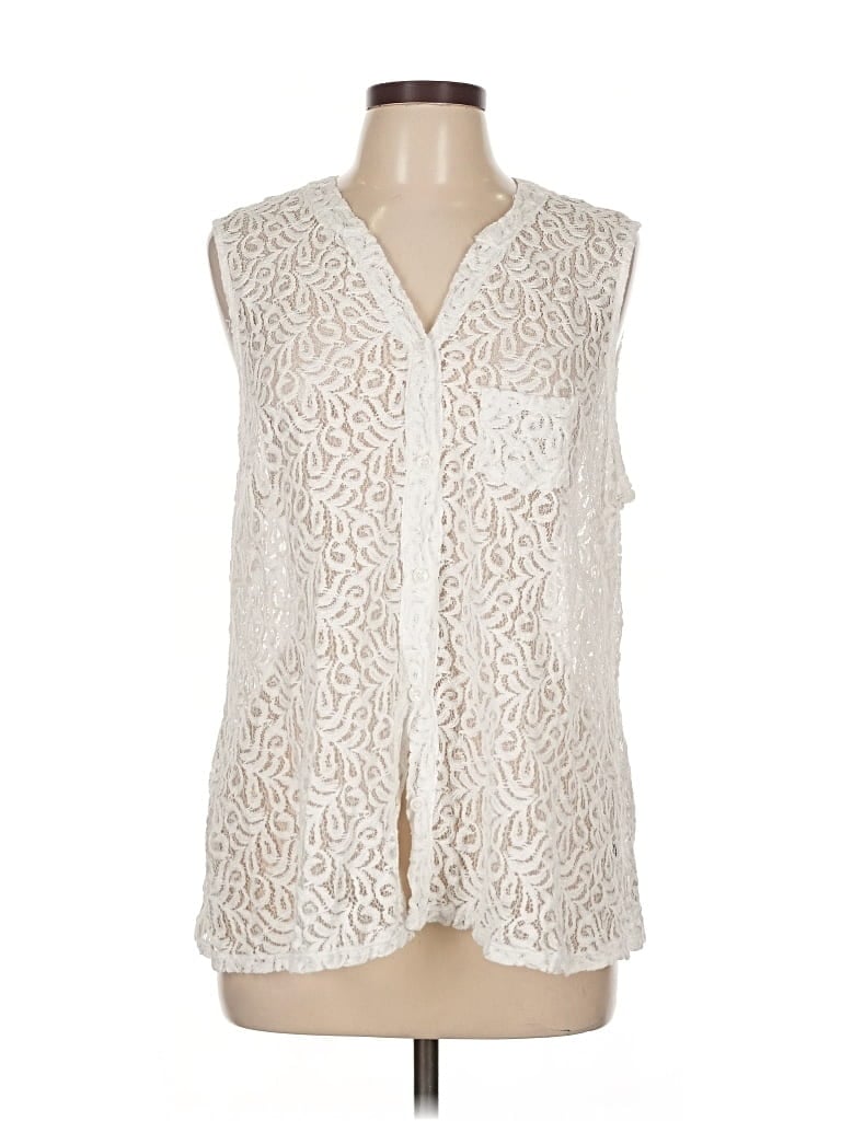 Pre-owned Style & Co Sleeveless Blouse In White