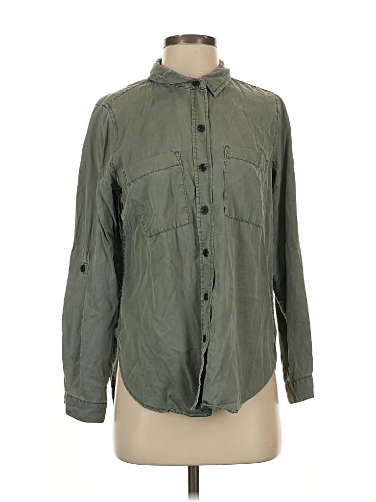 Pre-owned Universal Thread Long Sleeve Button Down Shirt In Green