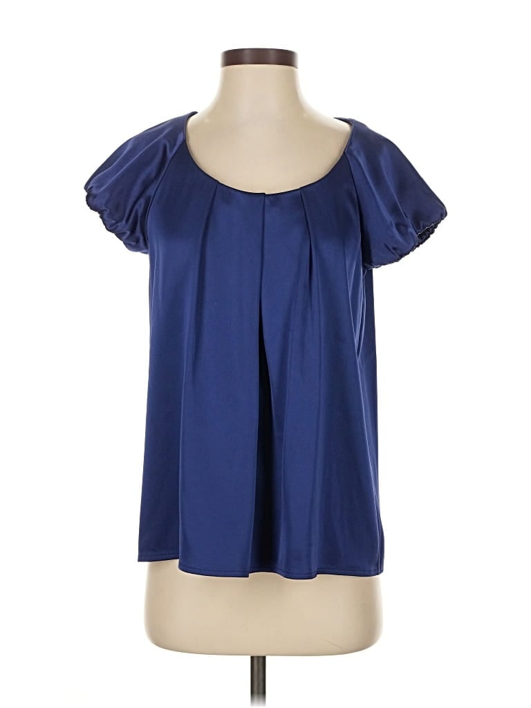 Pre-owned Theory Short Sleeve Blouse In Blue