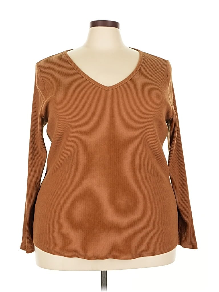 Pre-owned Old Navy 3/4 Sleeve T-shirt In Brown