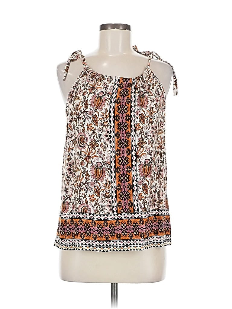 Pre-owned Jane And Delancey Sleeveless Blouse In White