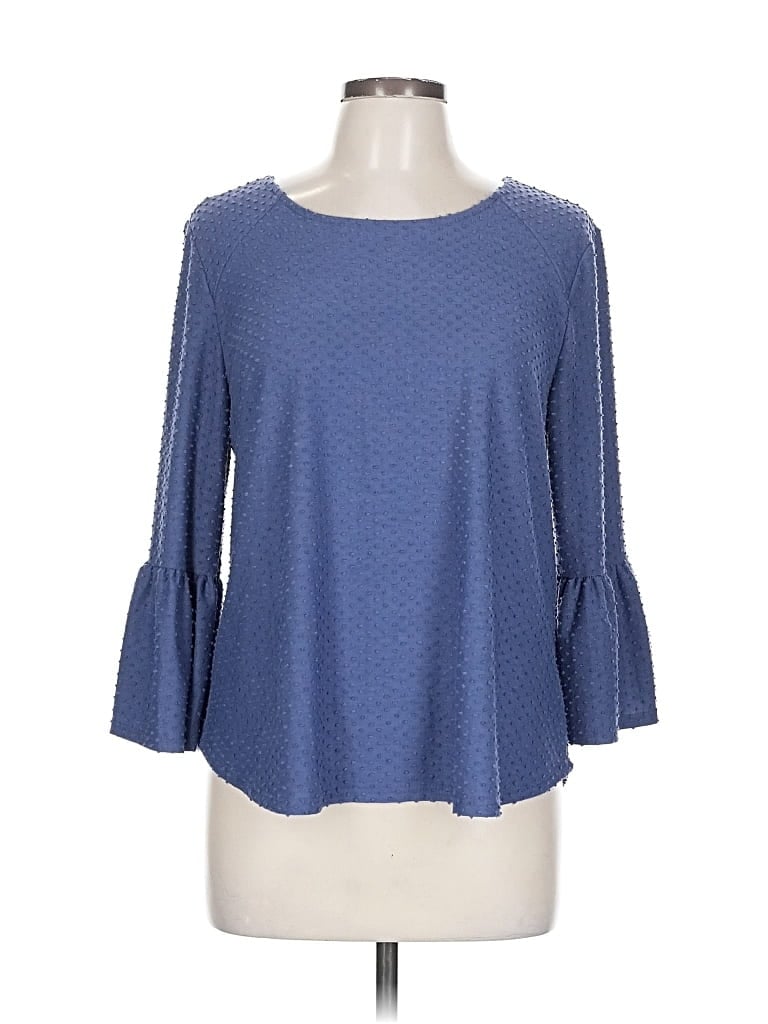 Pre-owned W5 3/4 Sleeve Top Purple Boatneck Tops