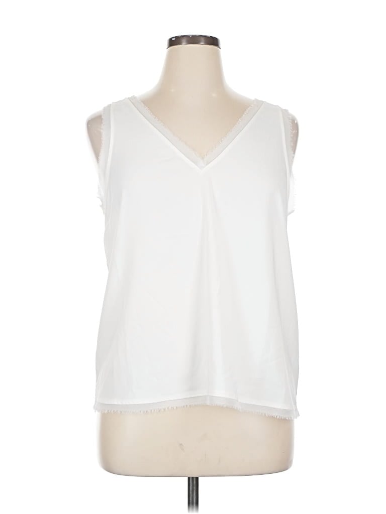 Pre-owned Chelsea28 Sleeveless Blouse In White