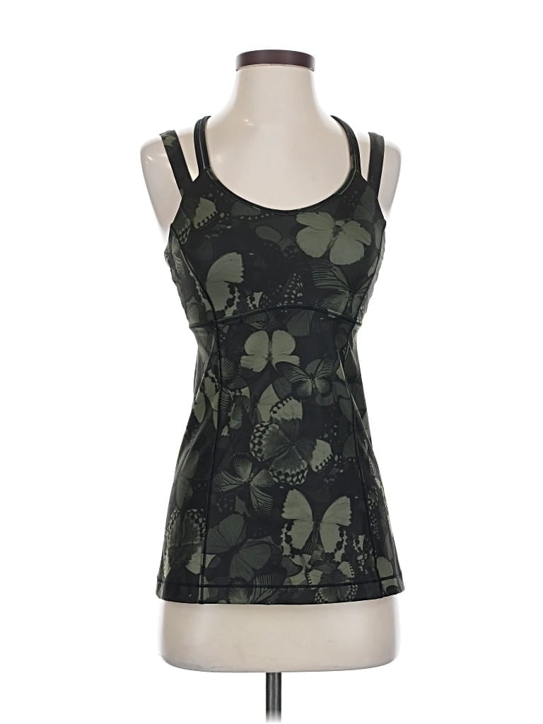 Pre-owned Lululemon Athletica Tank Top Green Halter Neckline Tops