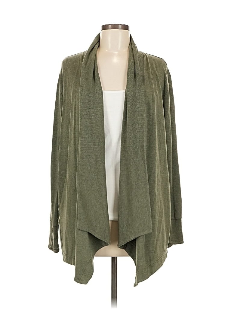 Pre-owned Athleta Cardigan Sweater In Green