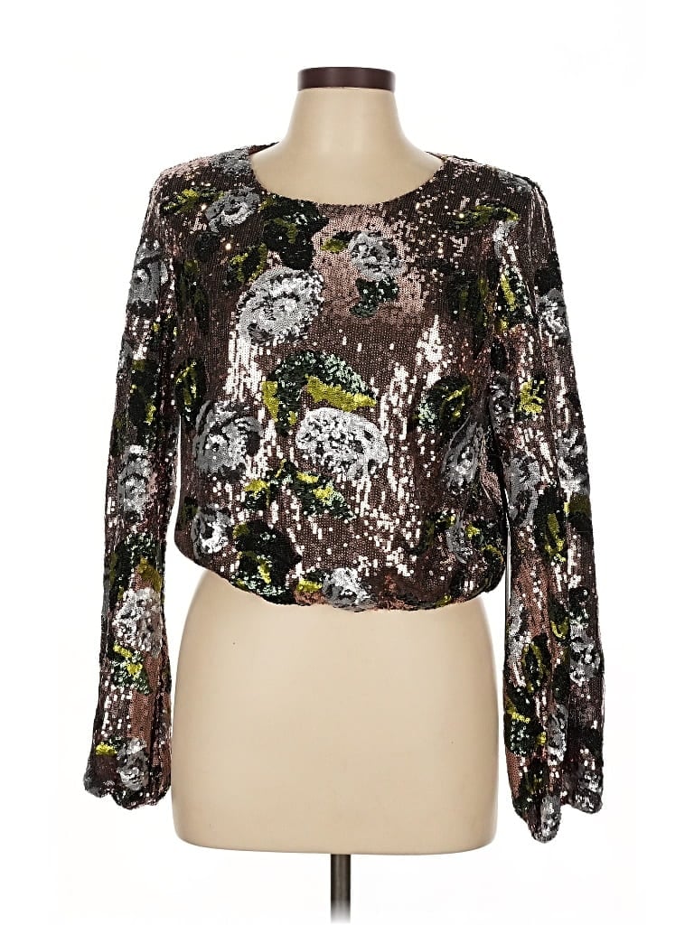 Pre-owned House Of Harlow 1960 X Revolve Long Sleeve Blouse In Black