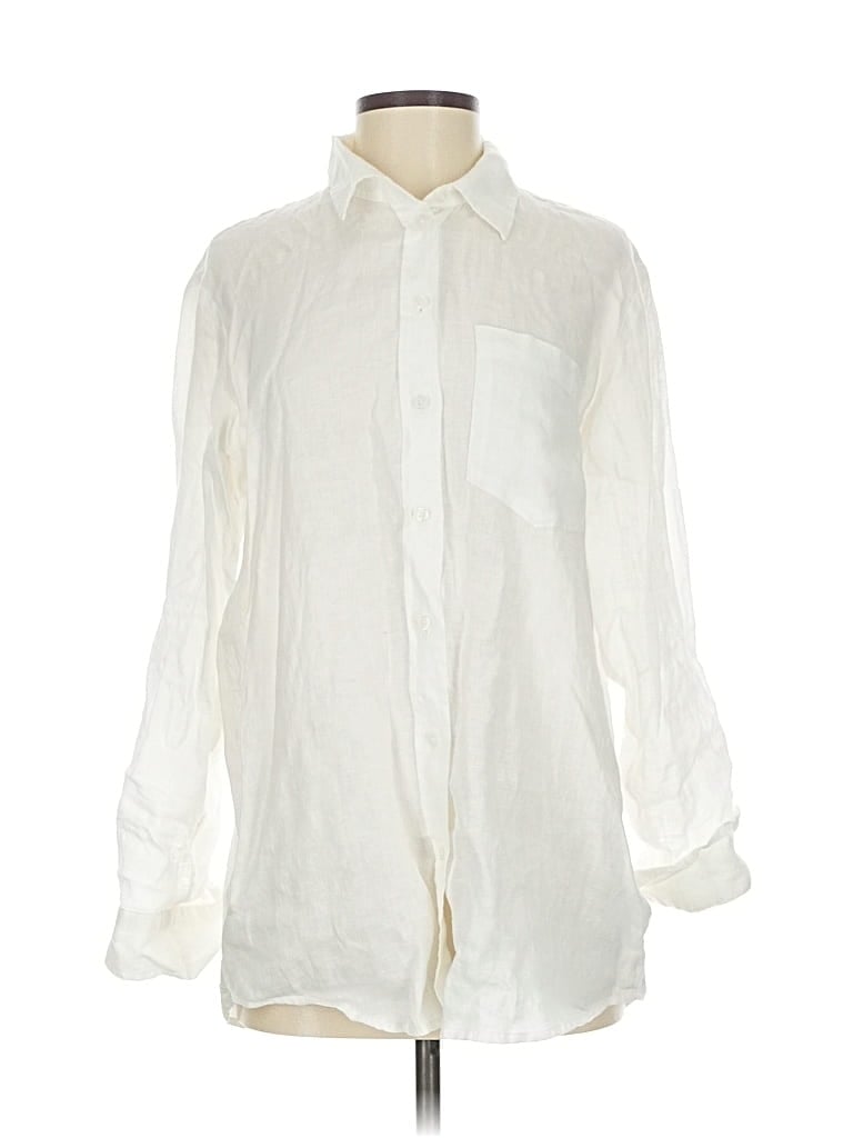 Pre-owned Gap Long Sleeve Button Down Shirt In White