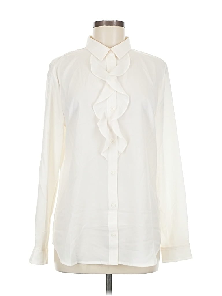 Banana Republic Factory Store Long Sleeve Blouse In White