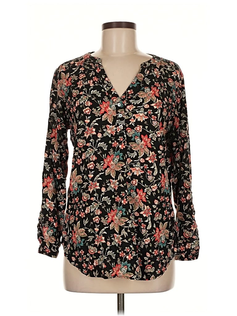 EXPRESS Pre-owned Long Sleeve Blouse In Black