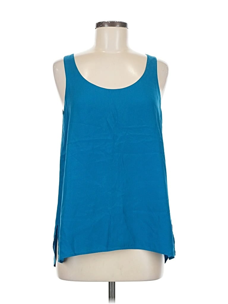 Pre-owned Vince Sleeveless Silk Top Blue Halter Neckline Tops