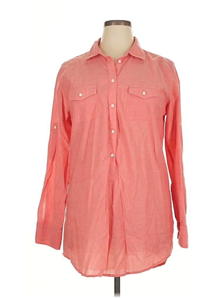 Pre-owned J.crew Factory Store Long Sleeve Button Down Shirt In Pink