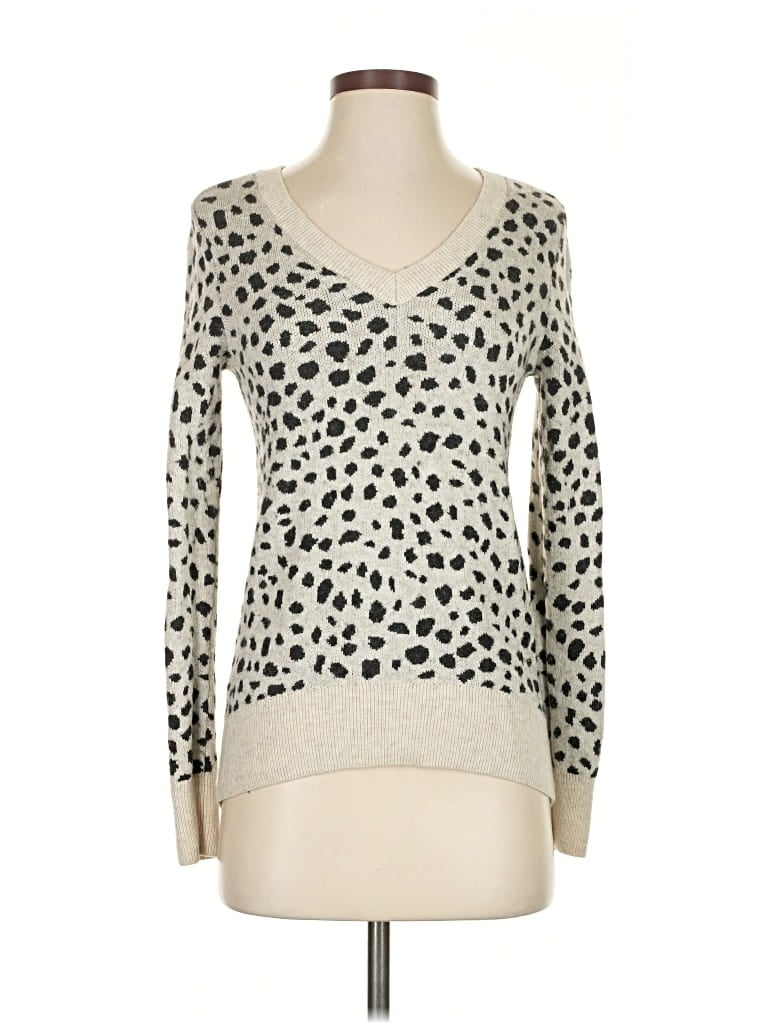 Pre-owned Ann Taylor Loft Pullover Sweater In Silver