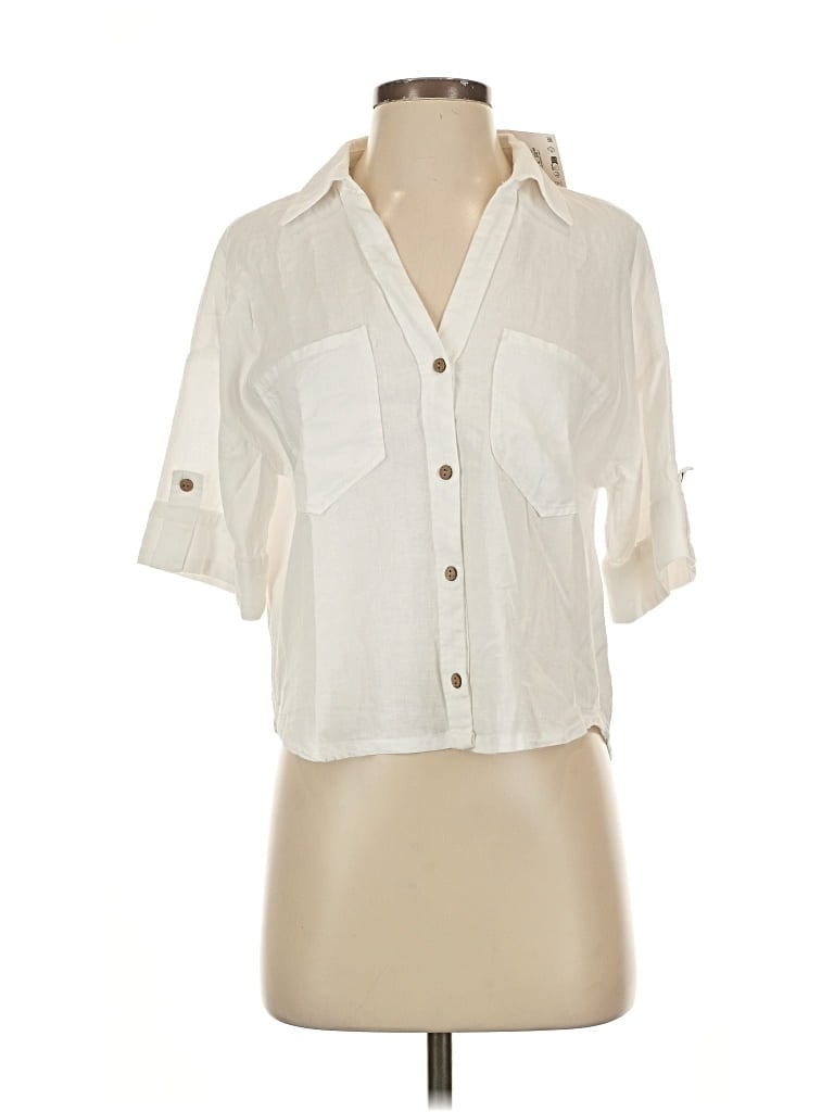 Zara Short Sleeve Blouse In White
