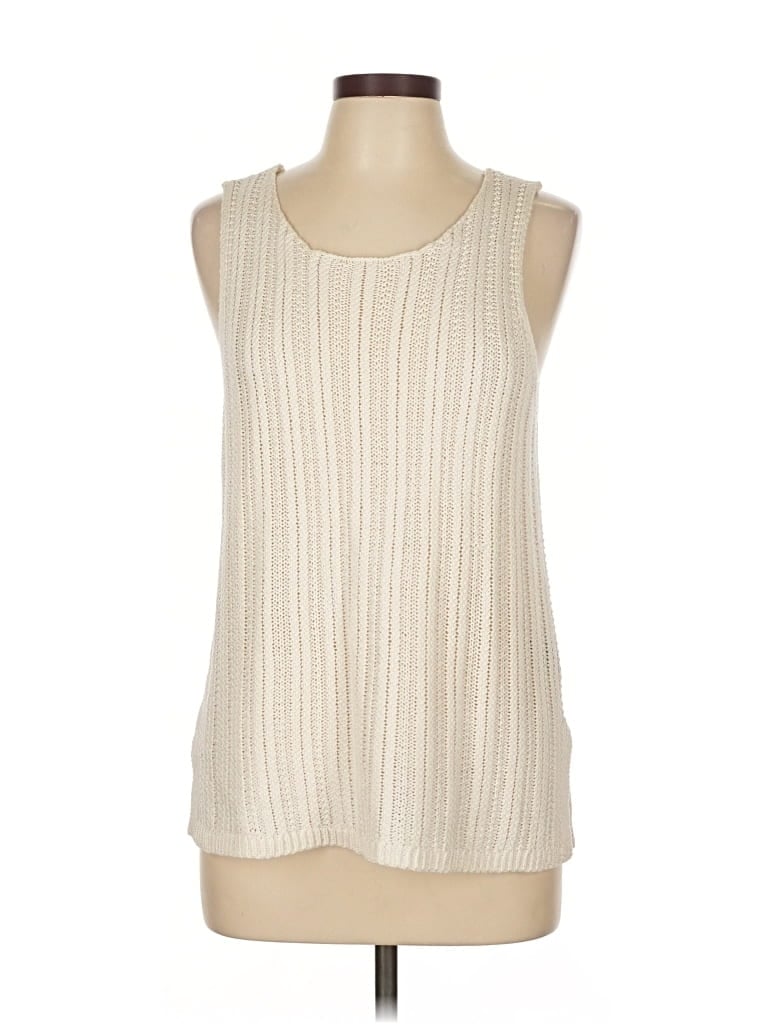 Pre-owned Marled By Reunited Sweater Vest In White