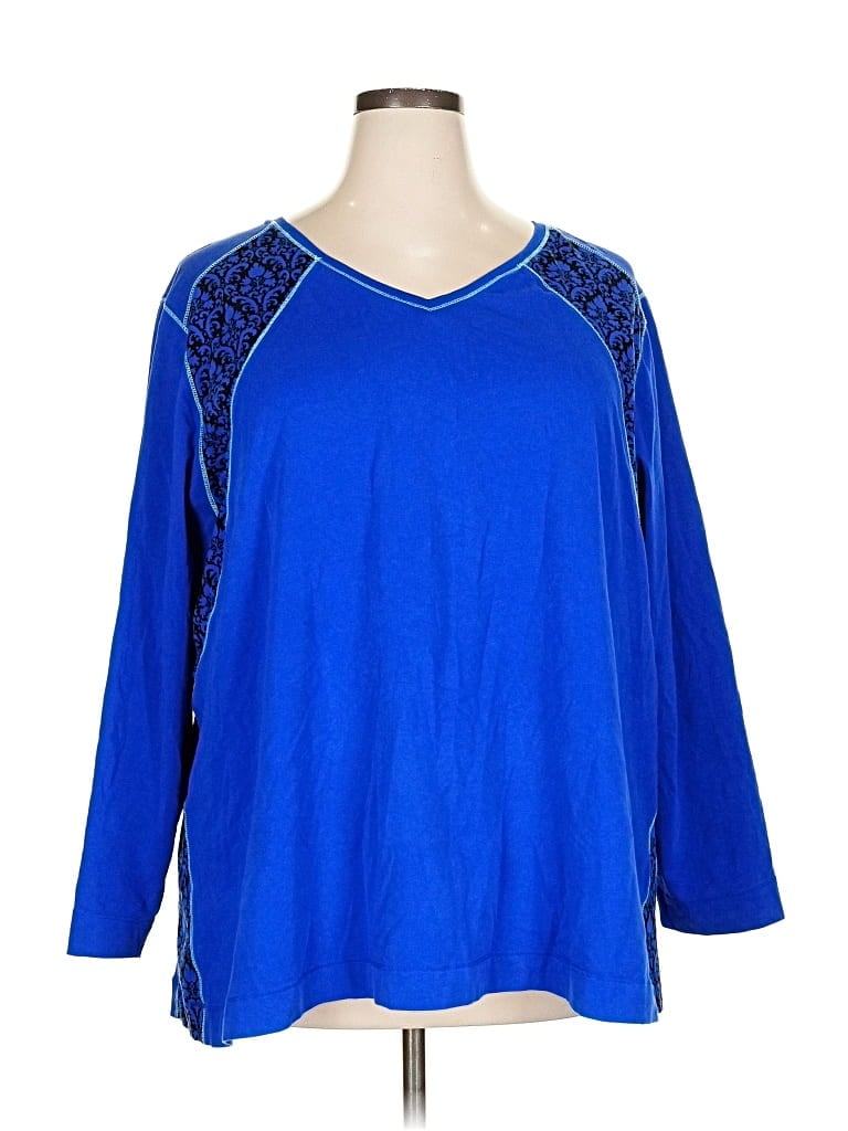 Pre-owned Catherines 3/4 Sleeve T-shirt In Blue