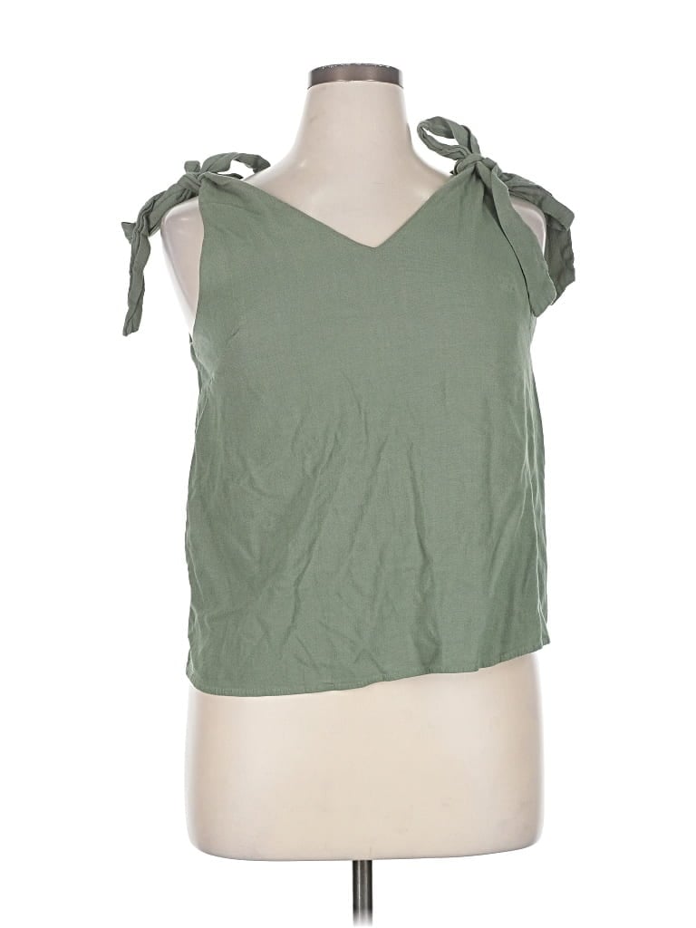 Pre-owned Grace Karin Sleeveless Top Green Halter Neckline Tops