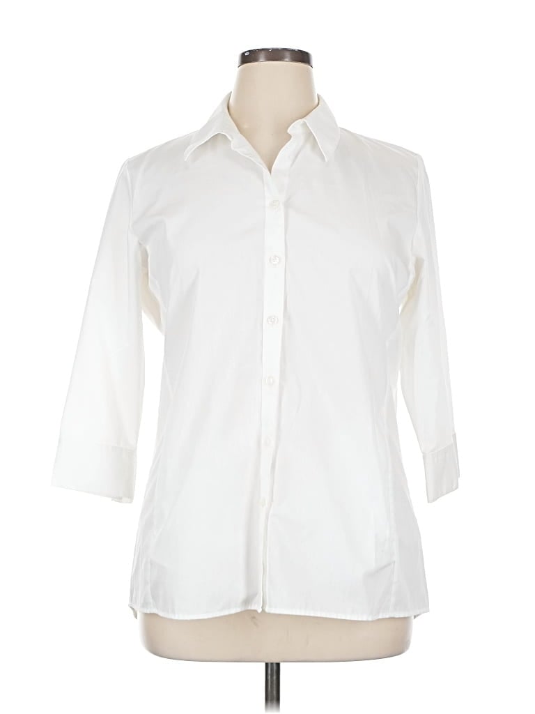 Pre-owned Orvis 3/4 Sleeve Button Down Shirt In White