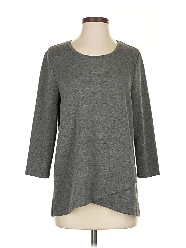 Pre-owned Weekends By Chico's Pullover Sweater In Gray