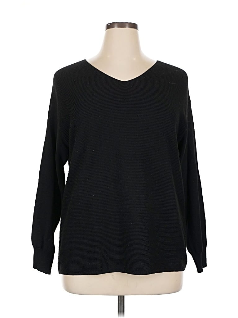 Pre-owned Ella Moss Pullover Sweater In Black